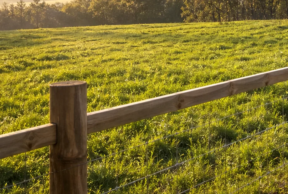 Vedação rural em terreno